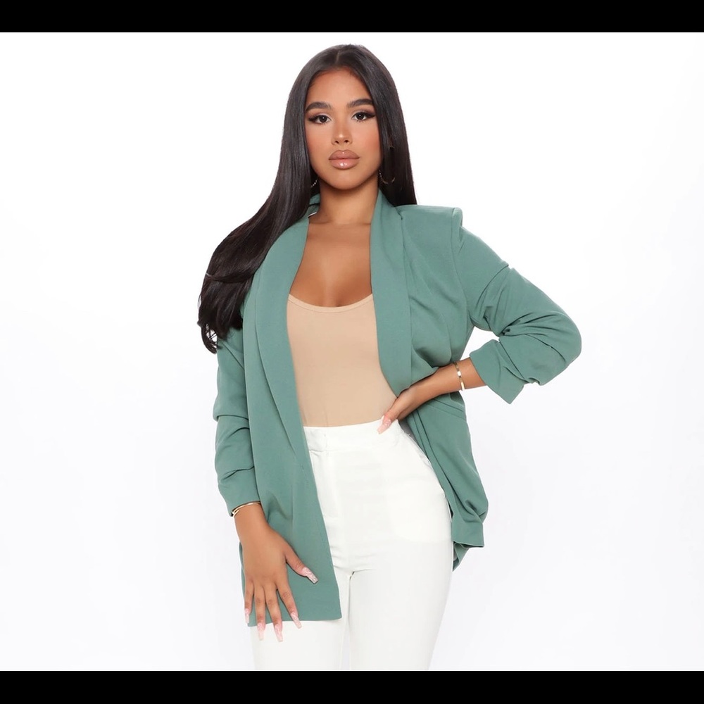 Fashion Nova Celine Blazer in Sage